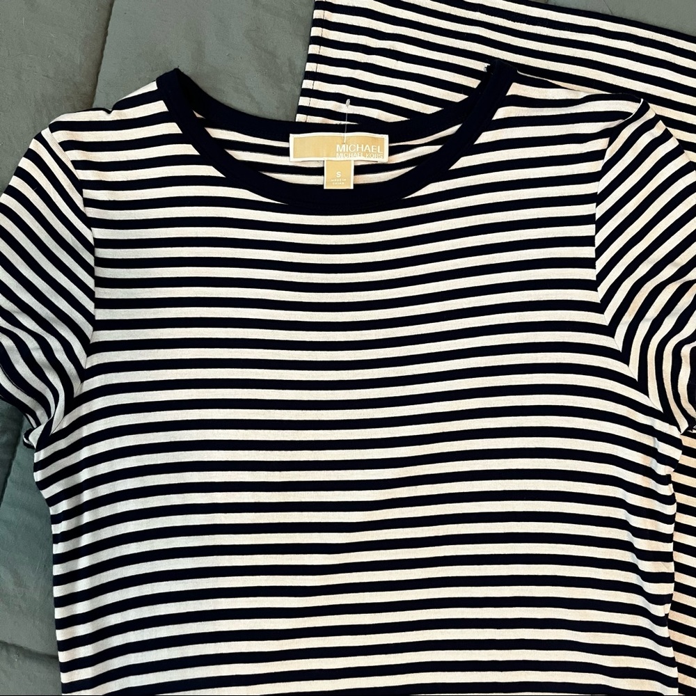 -SOLD- NWOT Micheal Kors Navy Striped Maxi Dress - Picture 8 of 13